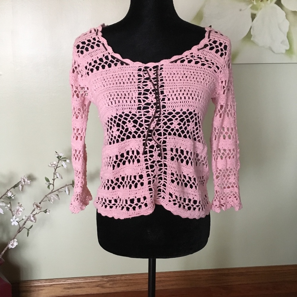 Pink Knitted/Crocheted Top
